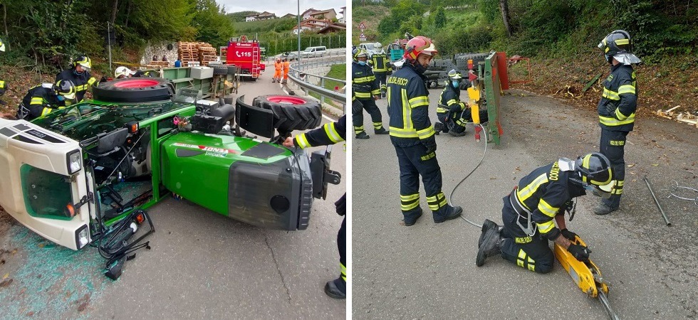 Perde il controllo del trattore e si ribalta: 70enne elitrasferito in codice rosso all’ospedale Santa Chiara
